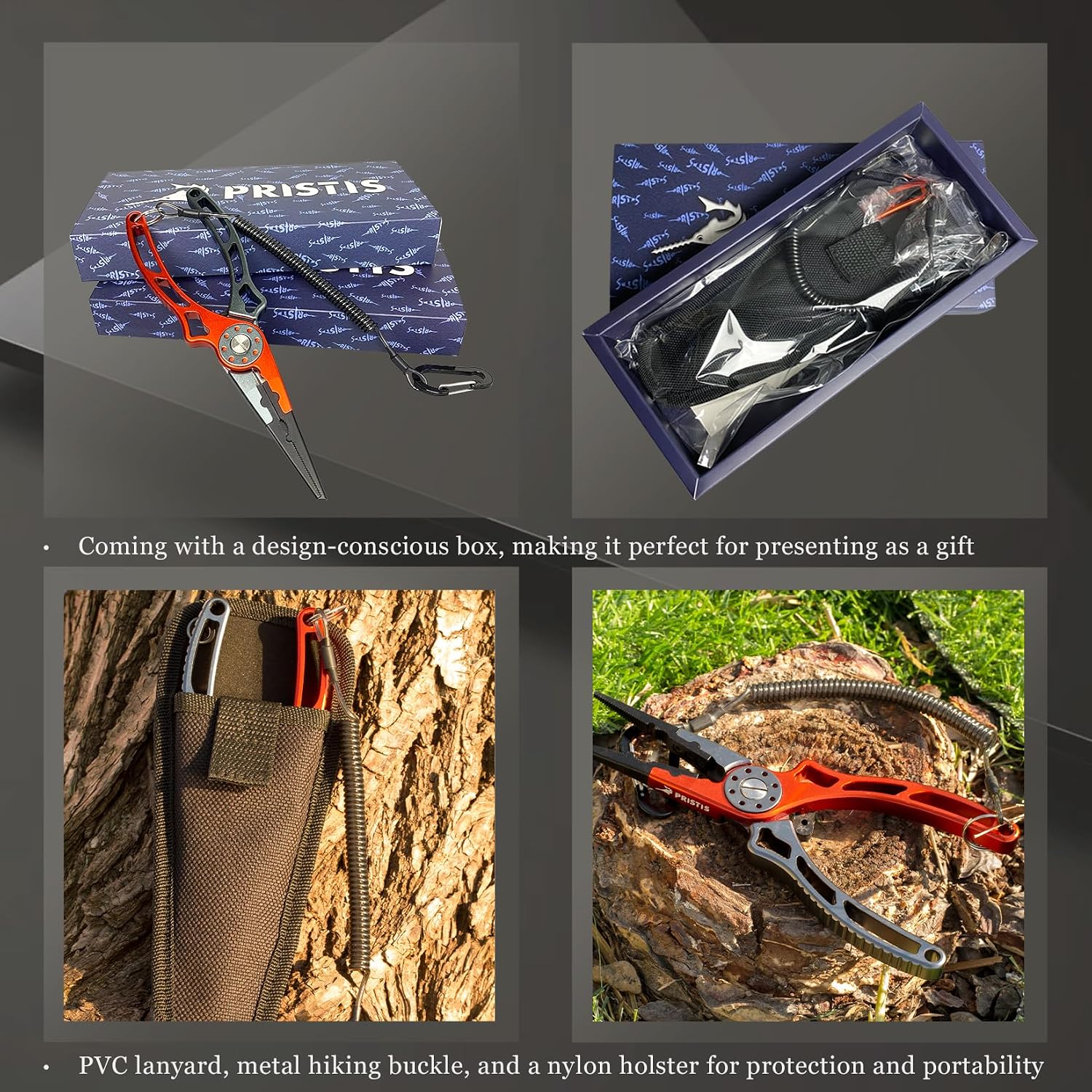 Pristis UTA II Fishing Pliers, Multi-Function Split Ring Hook Remover Gear