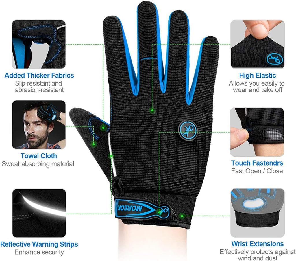 Cycling Gloves Men Women,Touchscreen Full Finger Mountain Bike Gloves