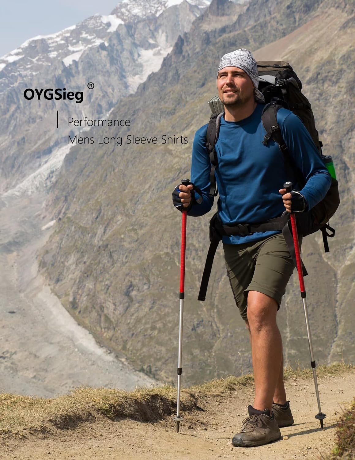OYGSieg 6/7 Pack Men's Quick Dry Long Sleeve UPF50+ Sun Shirts
