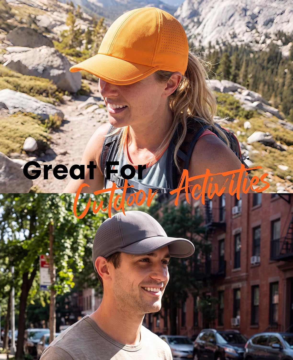 Home Prefer UPF50 Sun Hat for Men Women Reflective Water Repellent Quick Dry Baseball Cap Golf Running Outdoor Sport Hat