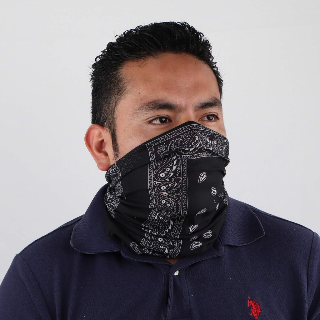 Set of 3 Paisley Bandana Neck Gaiter Tube Headwear Motorcycle Face Scarf