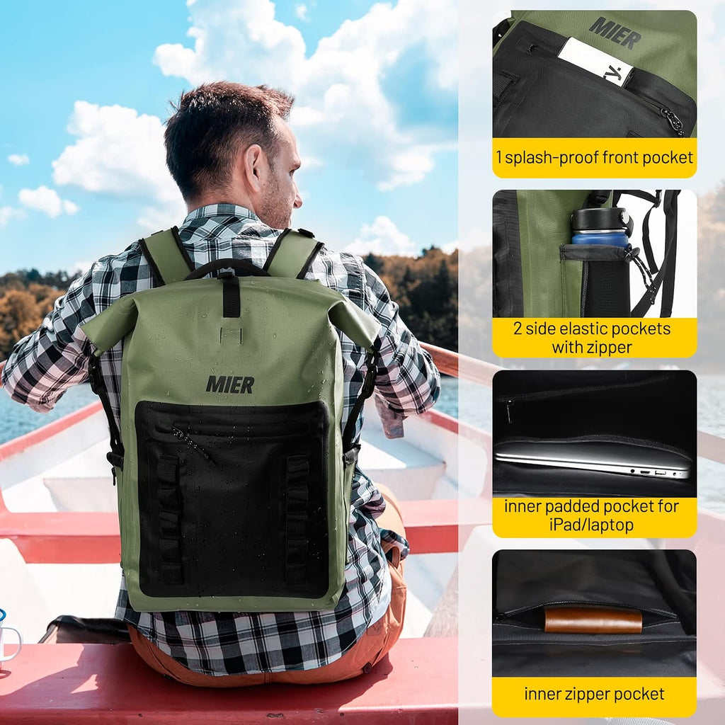 MIER Roll Top Waterproof Backpack Floating Dry Bag for Men Women