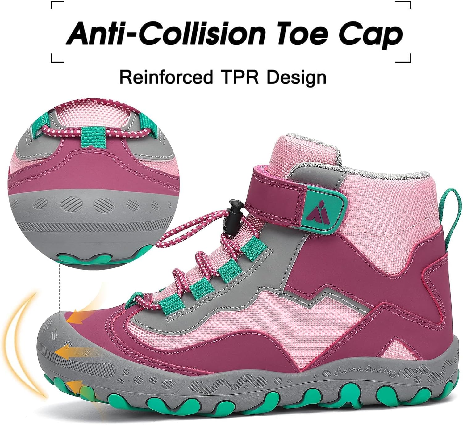 Mishansha Kids Hiking Boots Toddler Boys Girls Hiking Shoes Outdoor Trail | Kids Sneakers Anti-Collision, Water-Resistant, Non-Slip Athletic Trekking Shoes for Walking, Camping, School& Play Outdoor