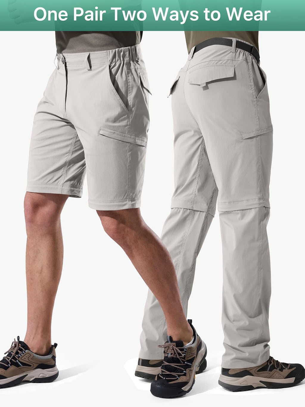 FREE SOLDIER Men's Convertible Hiking Pants Outdoor Lightweight