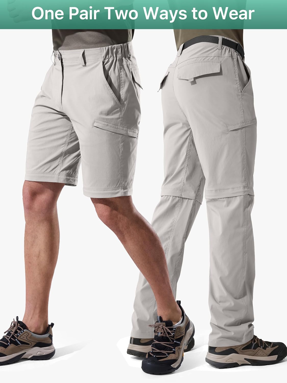 FREE SOLDIER Men's Convertible Hiking Pants Outdoor Lightweight