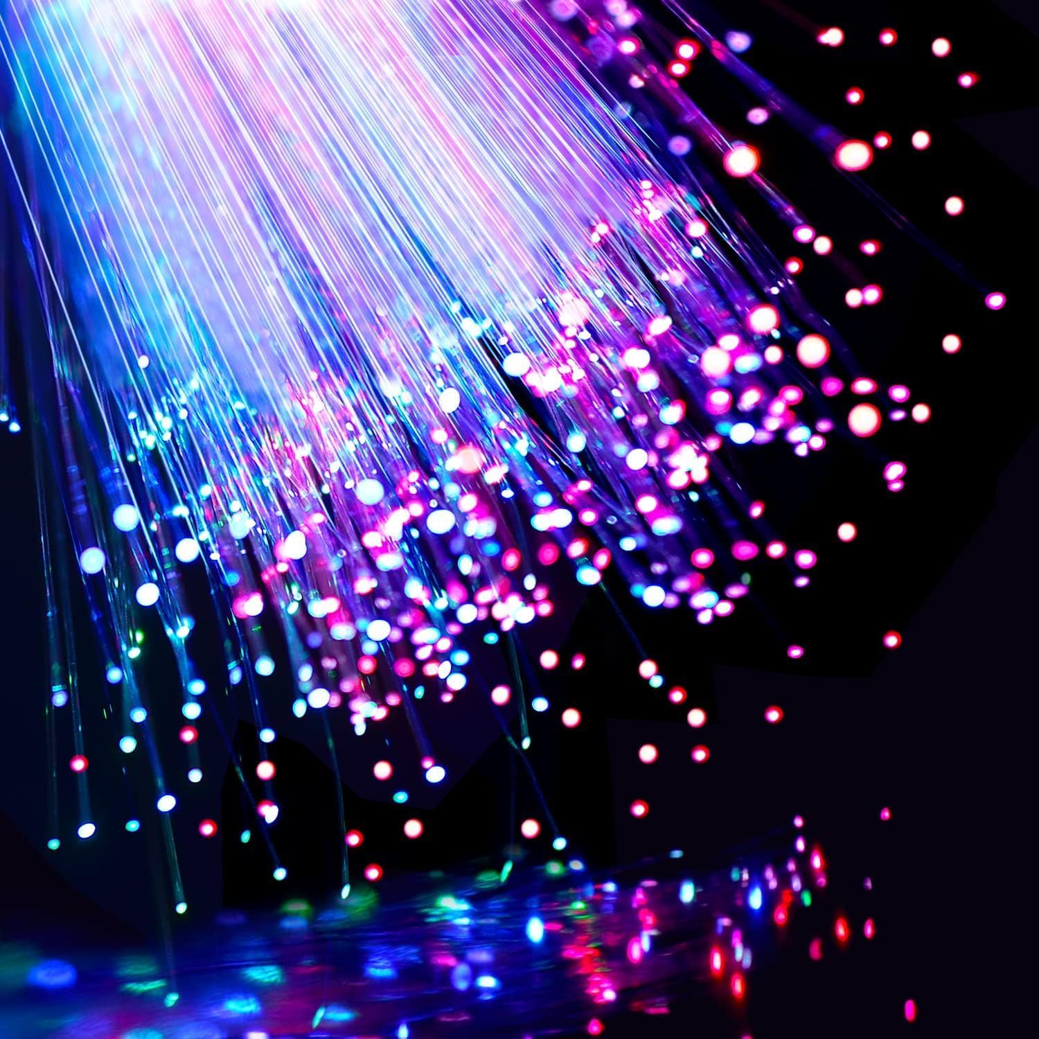 48 PCS Glow Fiber Wands Sticks LED Light Wands 3 Modes Flashing Fiber Optic Light Rod Bulk Fiber Optic Wands for Mardi Gras Halloween Christmas Bar Birthday Wedding Party Supplies