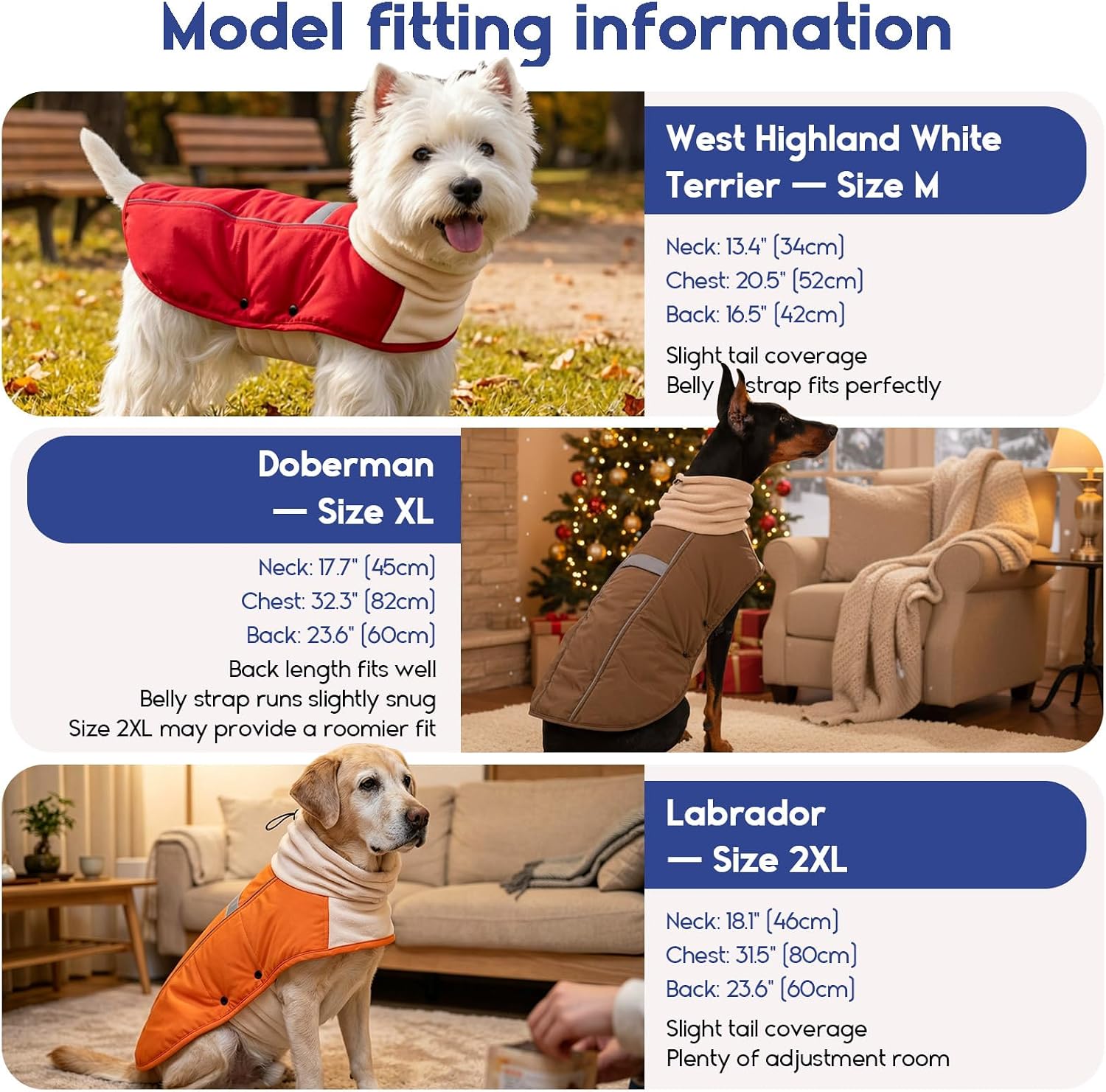 ASENKU Dog Coat Turtleneck Dog Winter Jacket for Small Medium Large Dogs