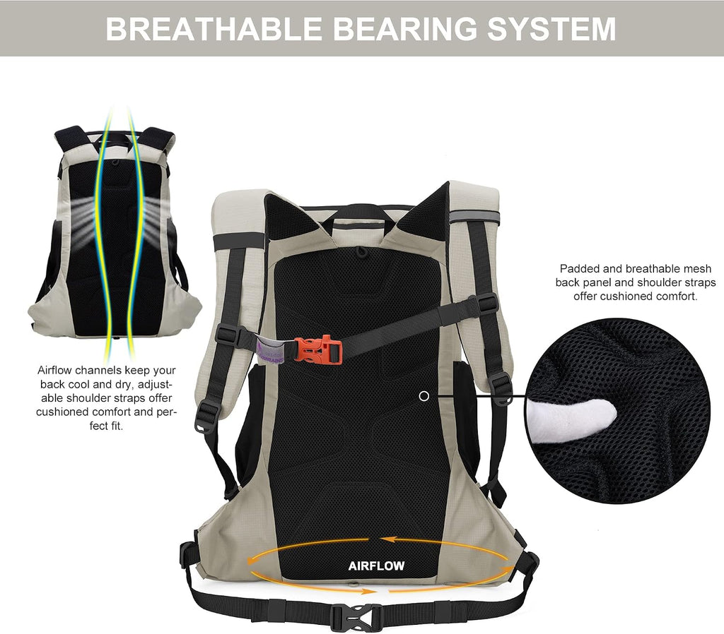 MOUNTAINTOP 35L Hiking Backpack, Lightweight Daypack with Rain Cover
