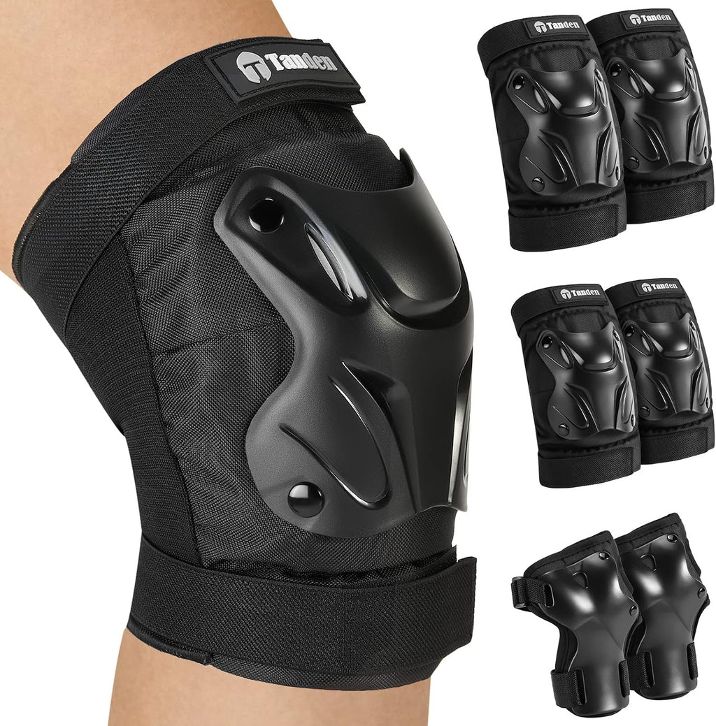 Tanden Skating Protective Gear Knee and Elbow Pads Wrist Guards for Roller Skating Skateboarding, Skate Pads Adult Knee Pads