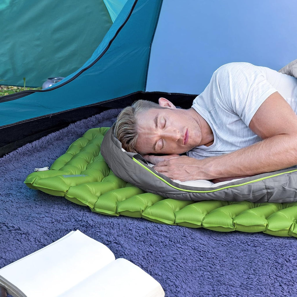 Bestway WanderLite 74" x 23" Inflatable Camping Sleeping Pad, Green