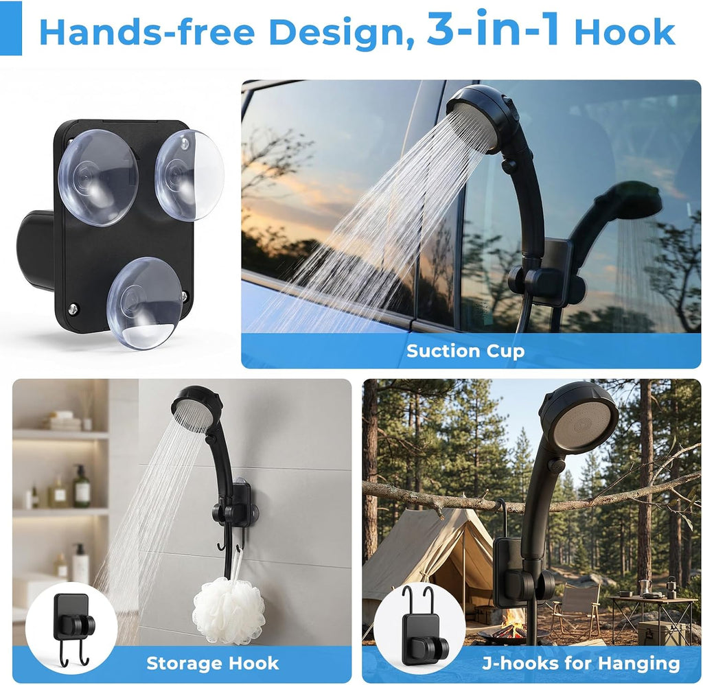 Portable Camping Shower Kit with 5 Gallon Water Jug, 8000mAh Rechargeable Shower Pump IPX8 Waterproof, 5 Pressure Modes, BPA Free Water Container for Camping, Hiking, Beach, Pet Bathing, Car Washing