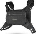 Running Chest Pack, Reflective Vest, Water Repellent, Phone Holder, Workout Bag for Runners, Cycling, Biking, EDC Pouch, Jogging Carrier, Hidden Pocket, Men & Women, Lightweight