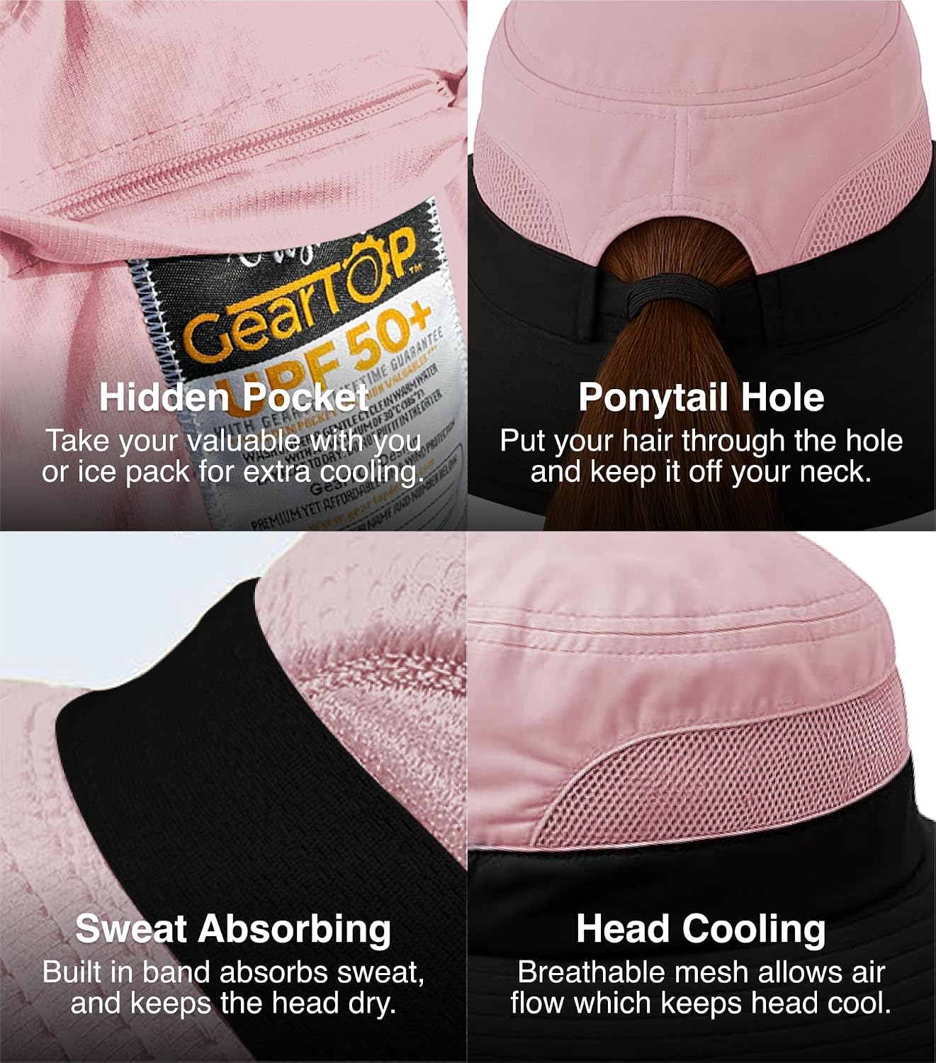 GearTOP Safari Hat for Men Sun Hats for Women UV Protection UPF 50+ Fishing, Gardening, Hiking Hat (22-23 1/2")