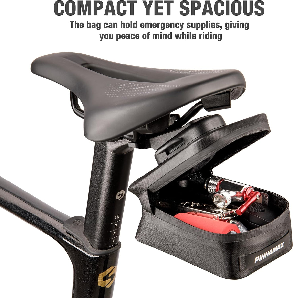 Bike Saddle Bag - Magnetic Quick Release Bicycle Seat Bag - Under Seat Storage Pack for Road, Gravel & Mountain Bikes