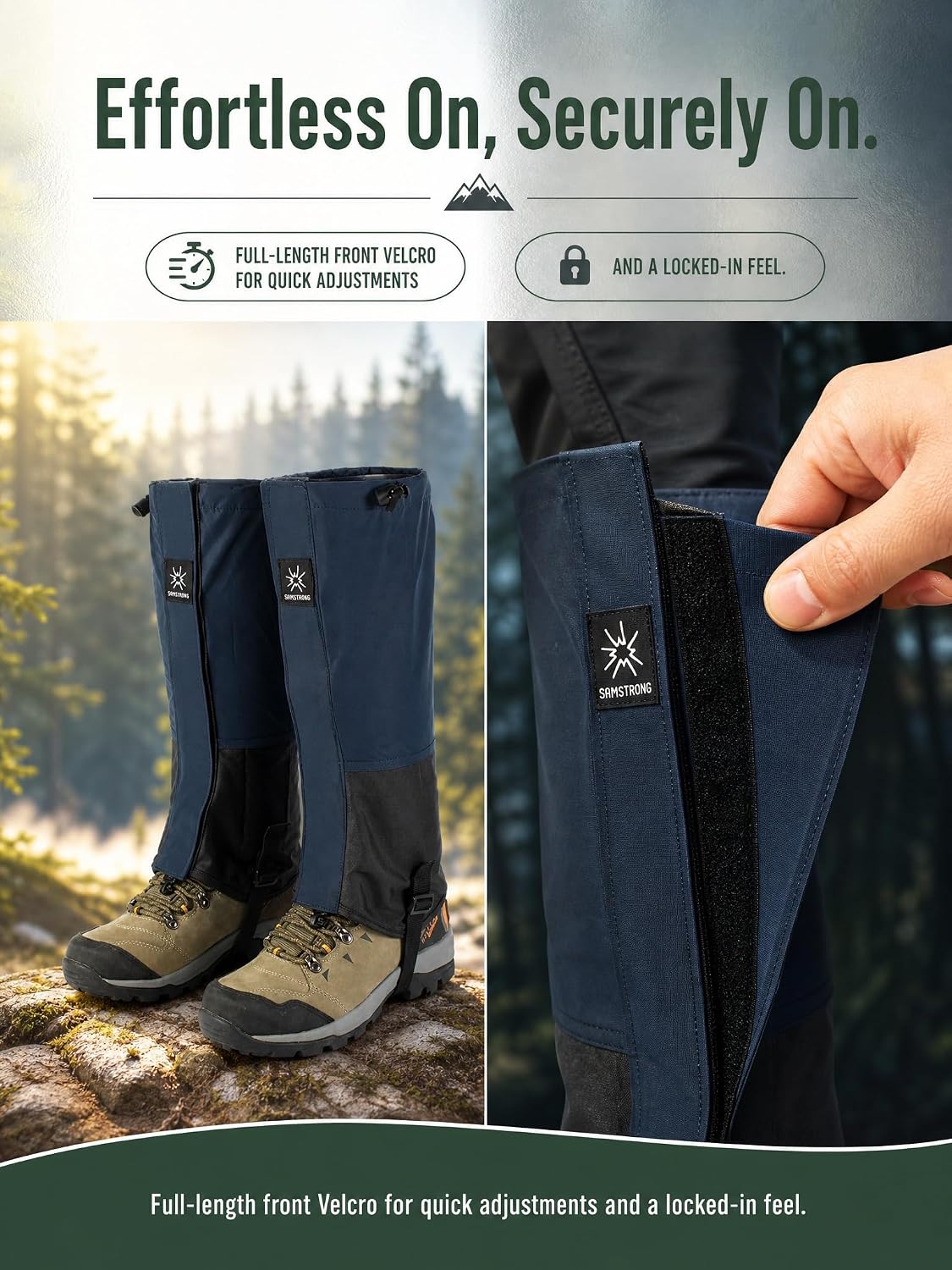 Gaiters for Hiking Waterproof, Leg Gaiters, Lightweight Shoe Gaiters for Men Women, Dirt-Proof Ripstop Hiking Gaiters, Breathable Boot Gators for Hunting