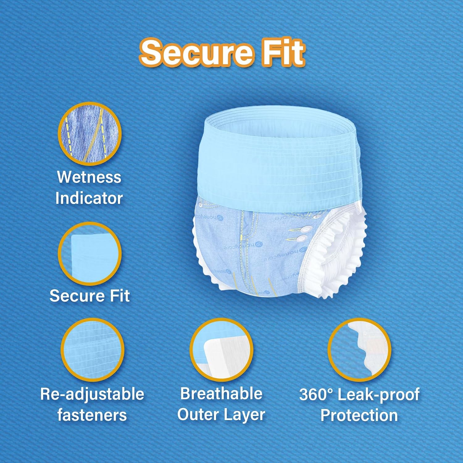 Honeycare Female Dog Diapers, Disposable Diapers for Female Dog with Stretchy Waist, Dog Pull-Ups for Easy wear, Dogs in Heat Period Super Absorbent Leak-Proof Doggie Diapers, Size Small, 30 Count