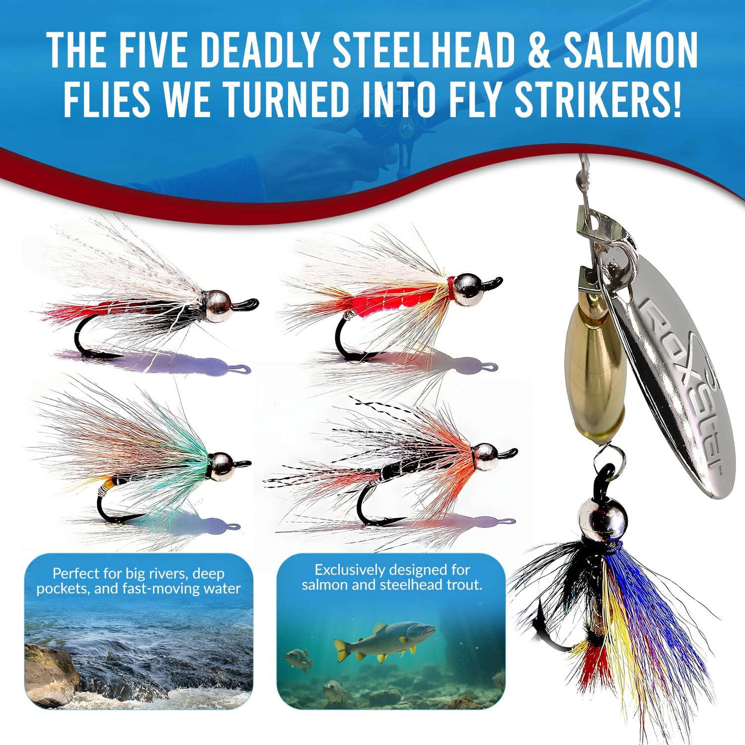 Roxstar Fly Strikers | Proven Nationwide to Out-Fish Any Spinner | Hand-Crafted in The USA | Most Versatile Fishing Spinner Ever! Bass, Steelhead, Pike