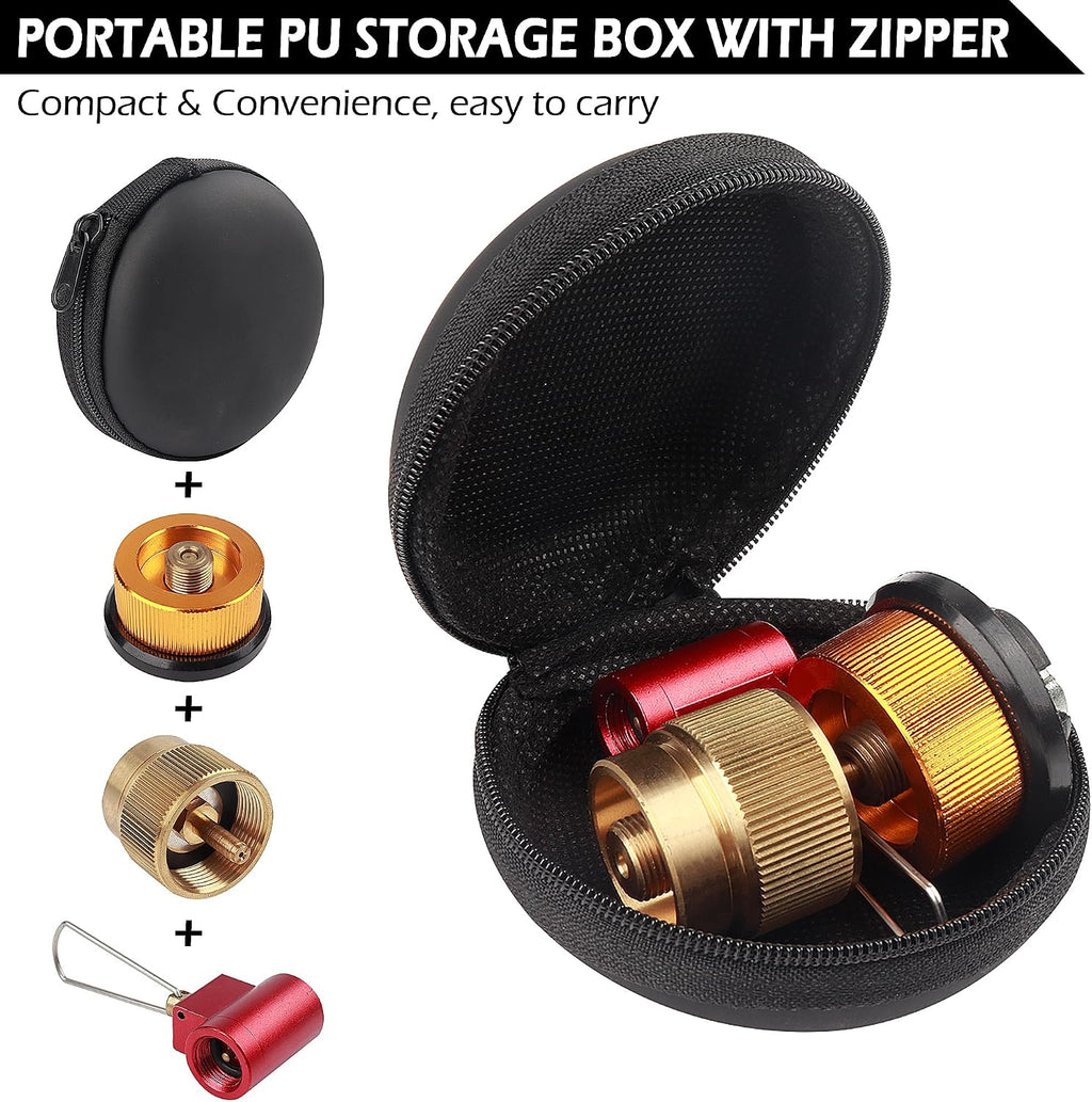 Camping Stove Burners Gas Refill Adapters EN417 Lindal Valve Canister Shifter Backpacking Stove Refill Adapter Valve Kit for Propane/Isobutane/Butane Gas Tank 3 PCS