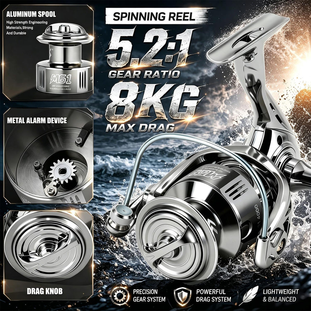 Sougayilang Fishing Rod and Reel Combo, Stainless Steel Guides Fishing Pole with Spinning Reel Combo for Bass Fishing