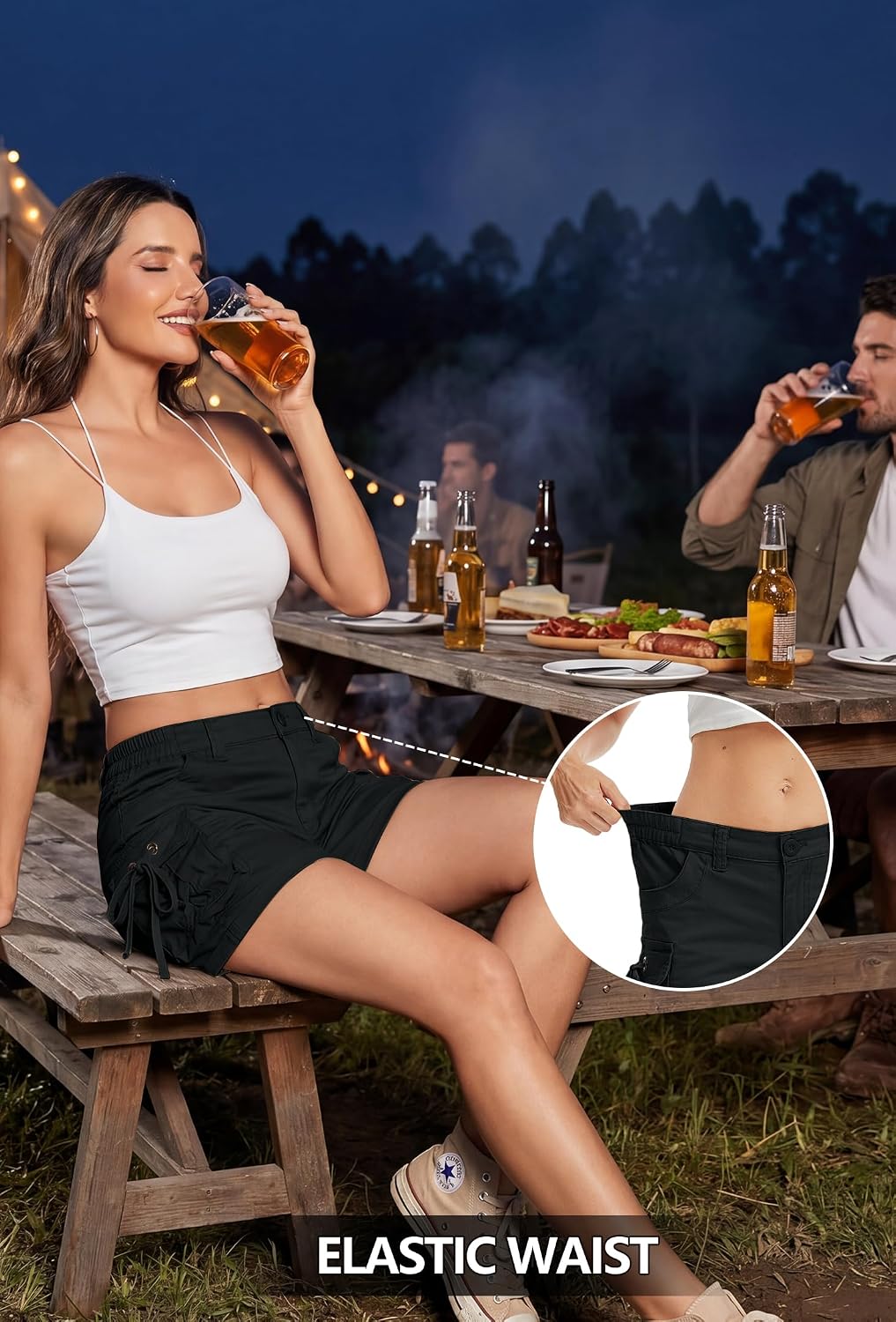 Women's Cargo Hiking Shorts, Lightweight with Pockets
