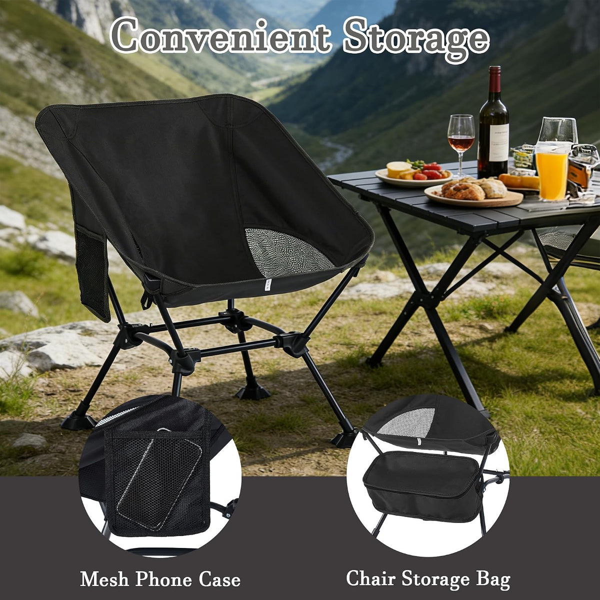 Lightweight Folding Backpacking Camping Chair for Hiking, Beach