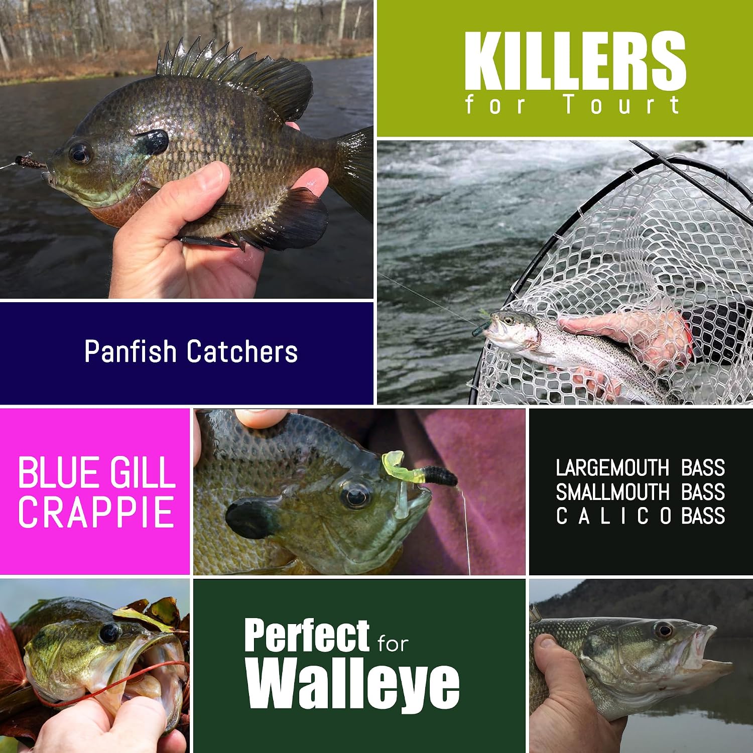 Crappie Tube Lures Jig Heads Soft Plastic Baits Worms Kit