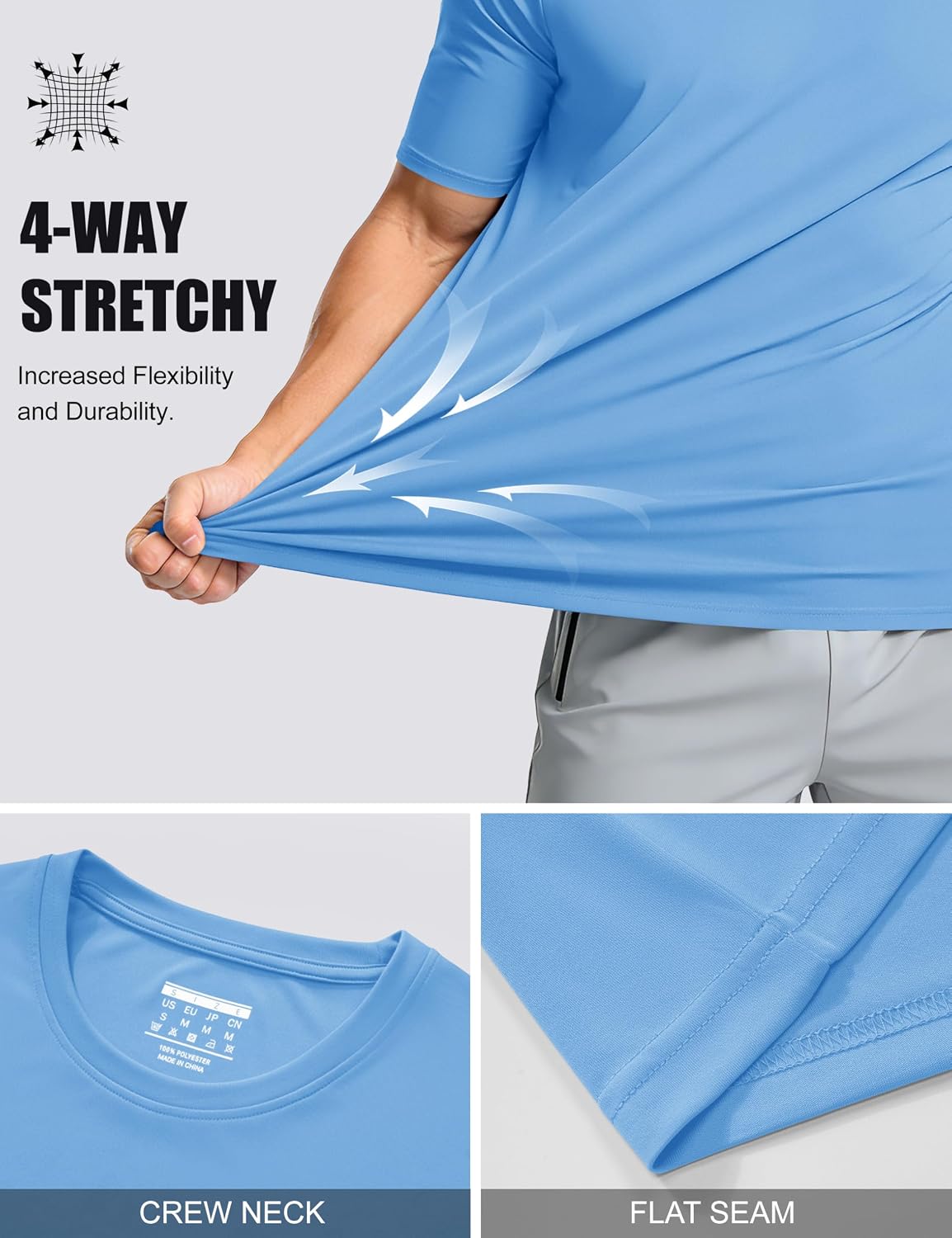 MAGCOMSEN Men's Short Sleeve UPF 50+ T-Shirt Quick Dry Workout Athletic Running Swim Tops Tee Rash Guard Performance Shirts
