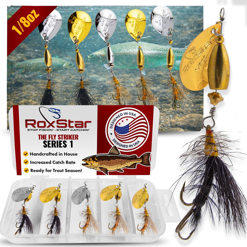 RoxStar Fly Strikers Proven Nationwide to Out-Fish Any Spinner | Hand-Tied in The USA | Most Versatile Fishing Spinner Ever! Trout, Bass, Steelhead