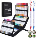 KEMYR 100 Colors Brush & Fine Tip Acrylic Paint Pens, Dual Tip Acrylic Paint Markers for Paper, Wood, Canvas, Stone, Rock, Glass, Fabric, DIY, Ceramic, Art Supplies for Adults Drawing