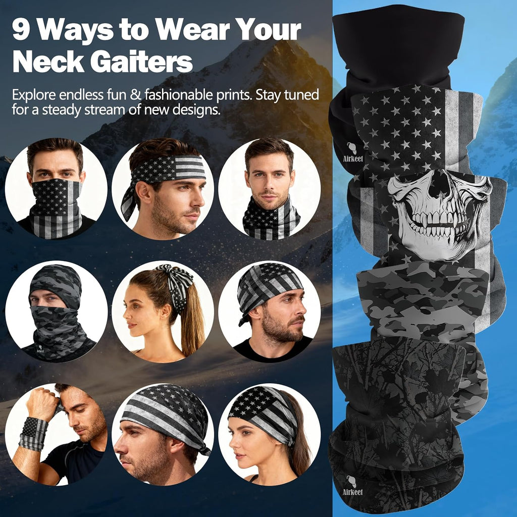 Breathable Neck Gaiter UPF 30+ Sun Protection Face Mask for Men