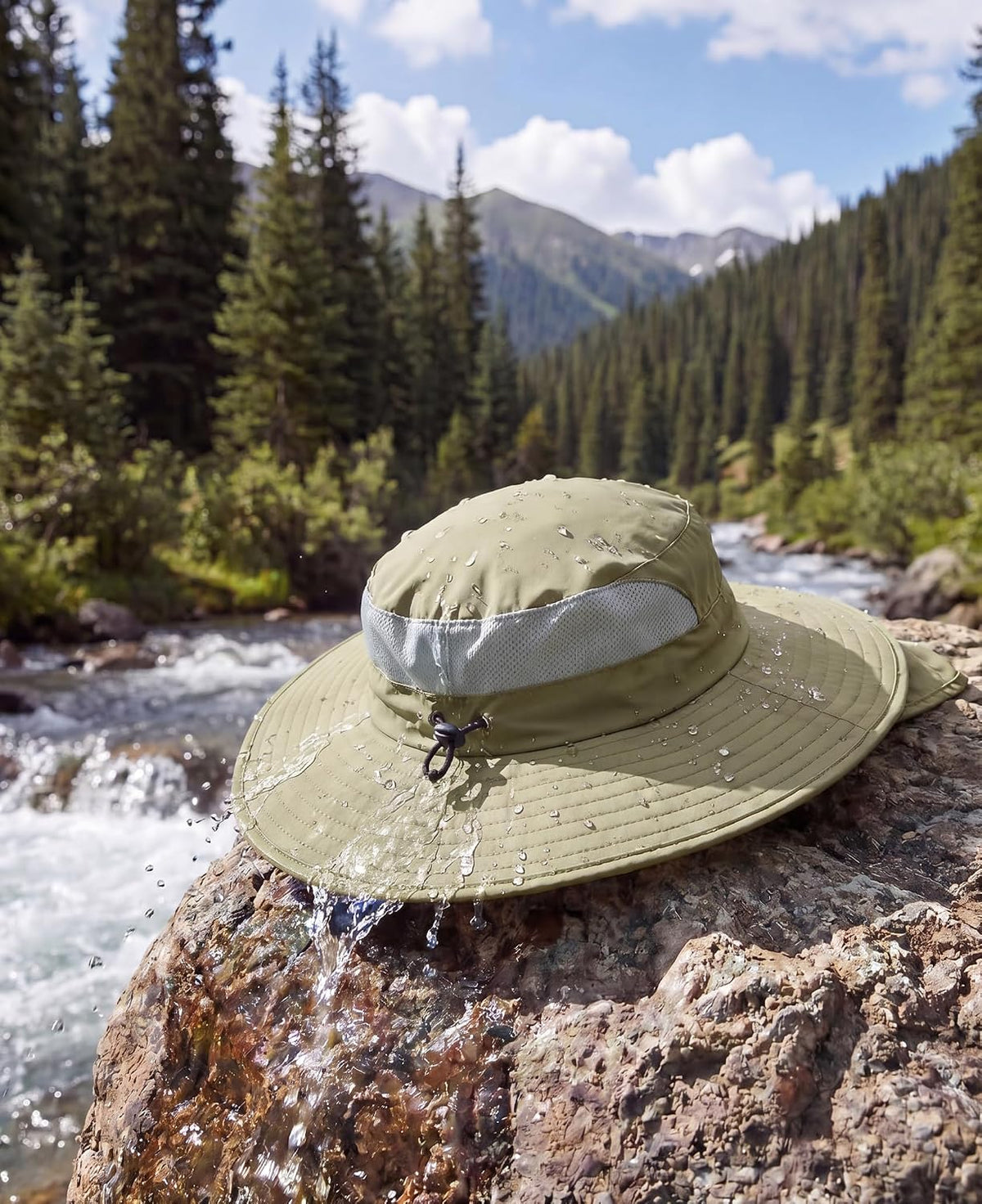 Home Prefer UPF 50+ Wide Brim Sun Hats with Neck Flap Sun Protection Hat for Men Women Gardening Fishing Summer Bucket Hat