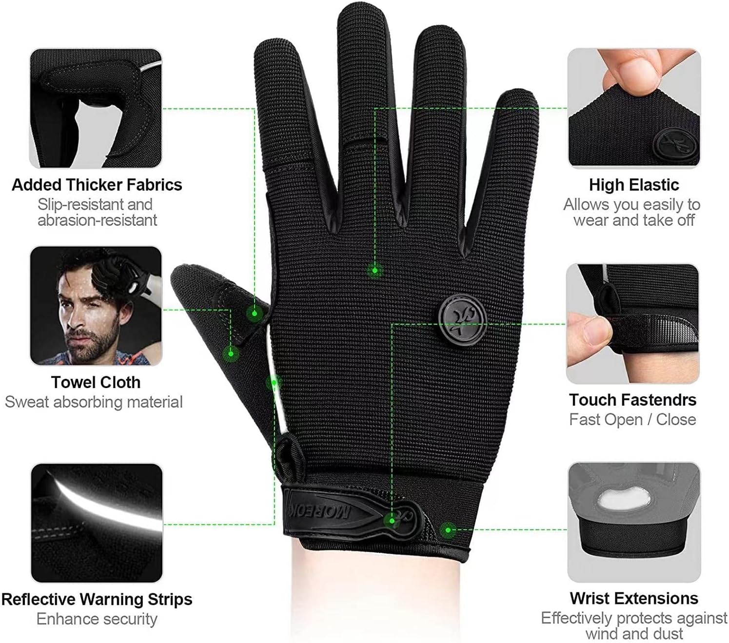 Cycling Gloves Men Women,Touchscreen Full Finger Mountain Bike Gloves