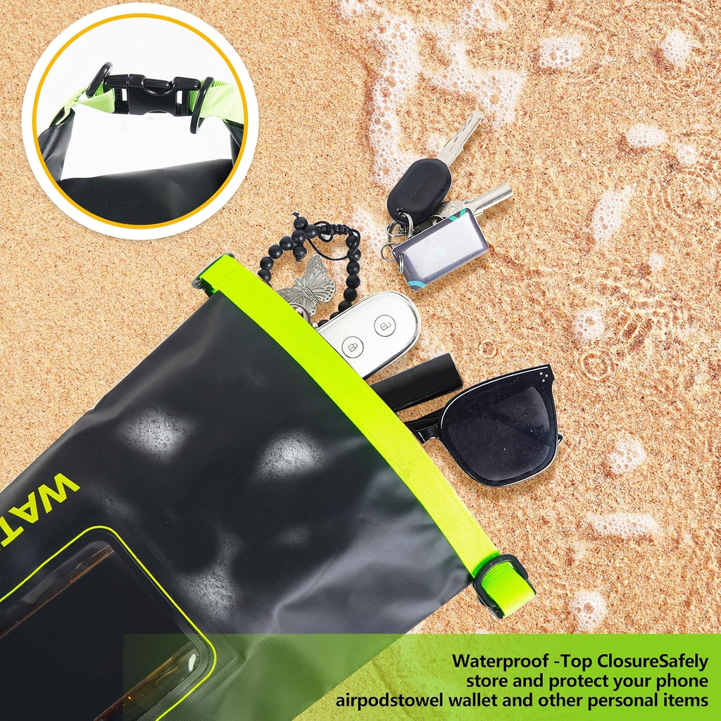 IP68 Waterproof Dry Bag,5L Roll Top Pool Bag,Large Waterproof Phone Pouch,for Boating Kayaking Camping (Black 5L)