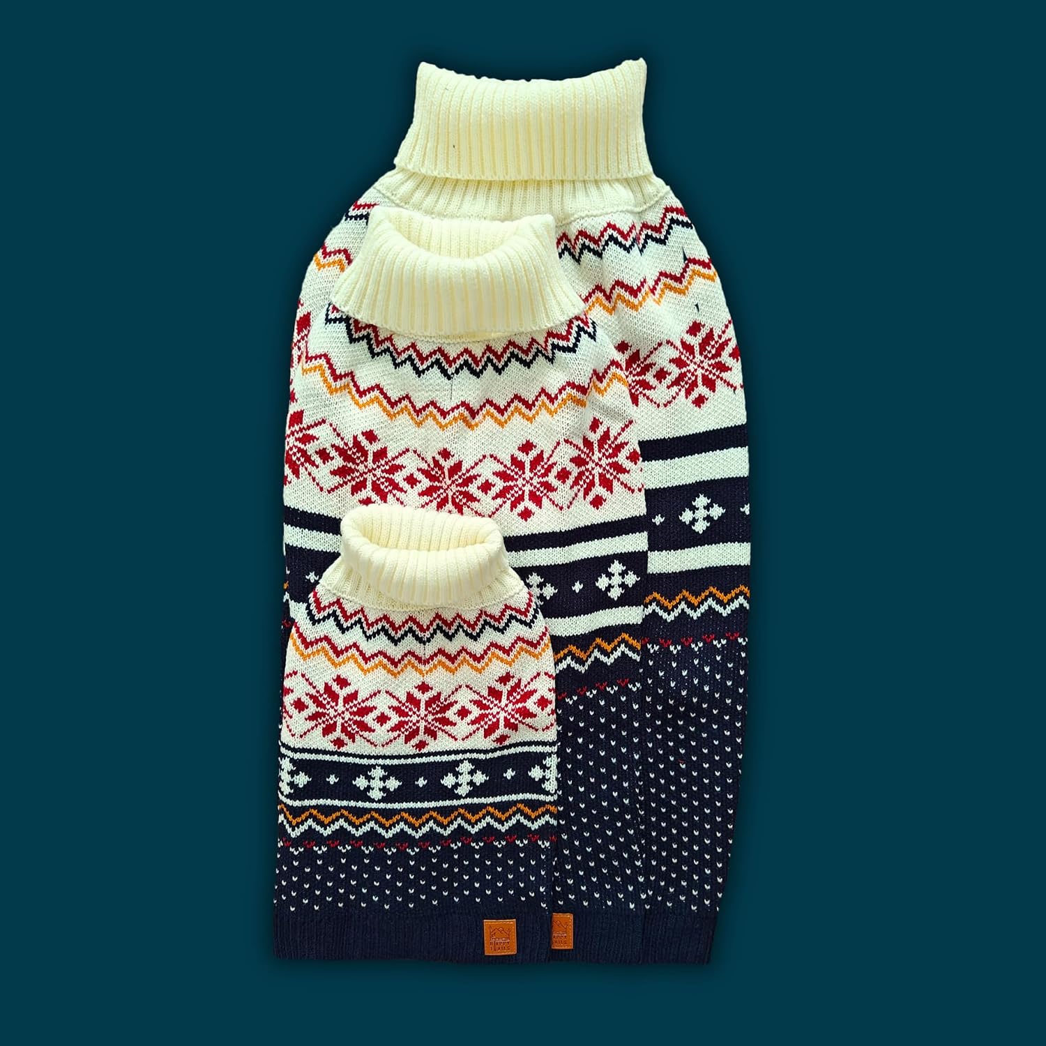 Cozy Acrylic Dog Sweater for Outdoor Adventures—Breathable & Insulating Knit—Classic Fit—Backpacking Gear for Dogs—Dog Hiking Gear—Dog Camping Gear (Medium, Nordic)