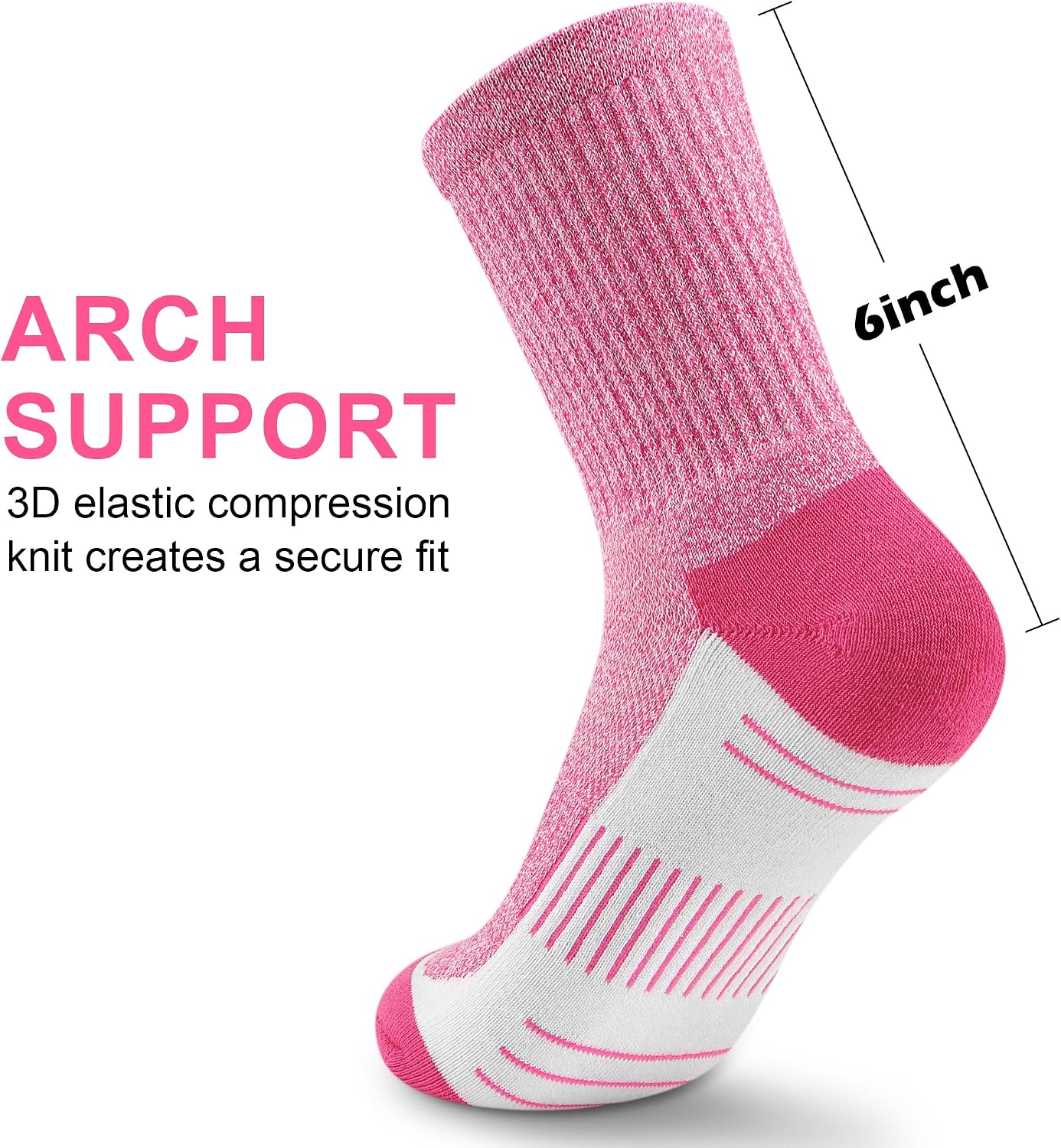 cuangya Women Crew Socks Athletic Cushioned Running Hiking 3-5 Pairs
