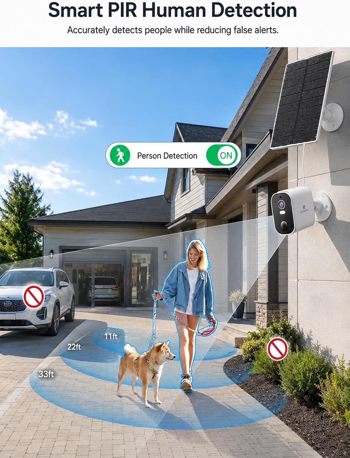 SYMYNELEC 2K Solar Security Cameras Wireless Outdoor, 2-Pack
