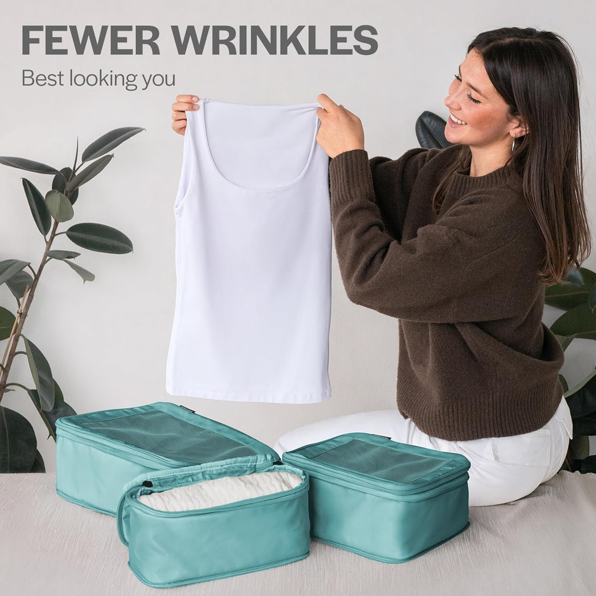 Aerotrunk Compression Packing Cubes for Travel, 4-Pack, Teal