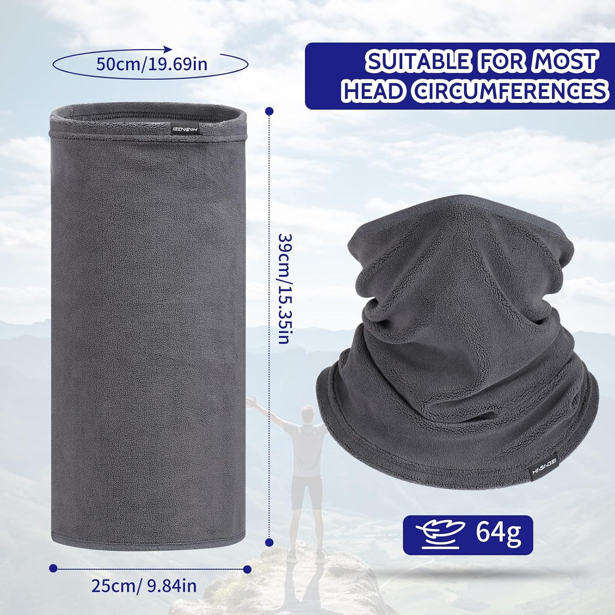 GXCROR Winter Neck Warmer Fleece Neck Gaiter for Skiing Motorcycle Bike Jogging Running Outdoor Sports for Men & Women