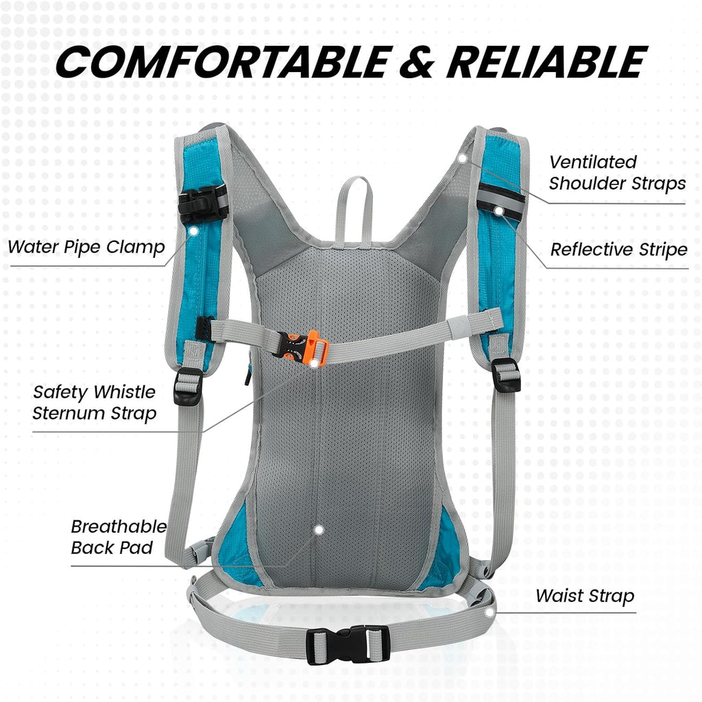 Nepest Hydration Pack Backpack with 2L Water Bladder Reflective Lightweight