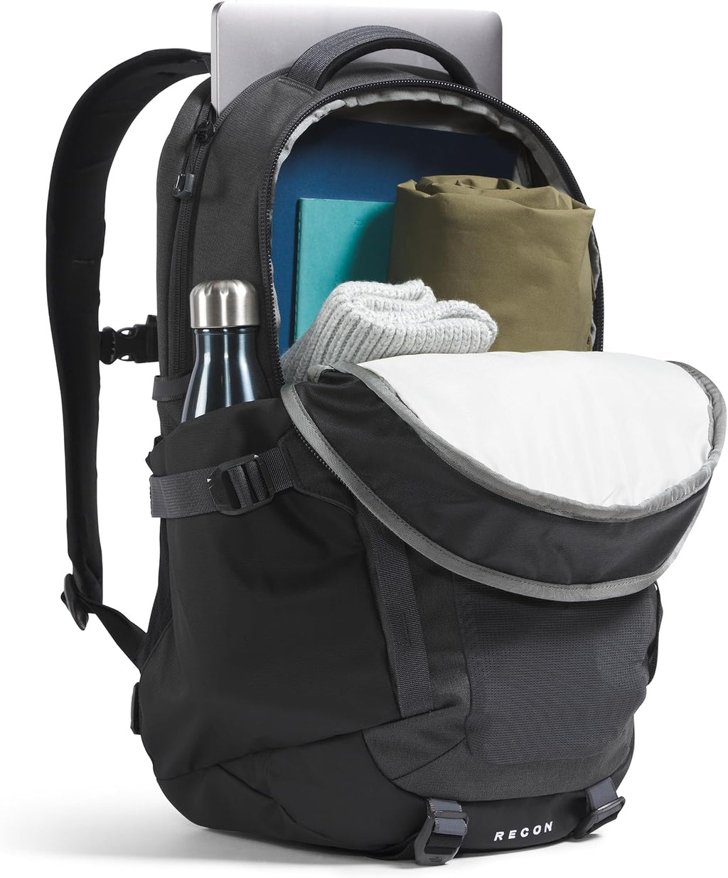 The North Face Recon Laptop Pack, Asphalt Gy Lt Hth/TNF Blk-NPF, OSFA
