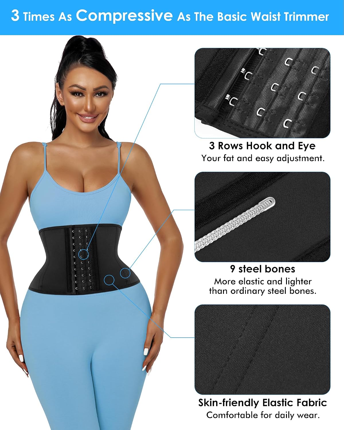 Short Torso Waist Trainer for Women Faja Body Shaper