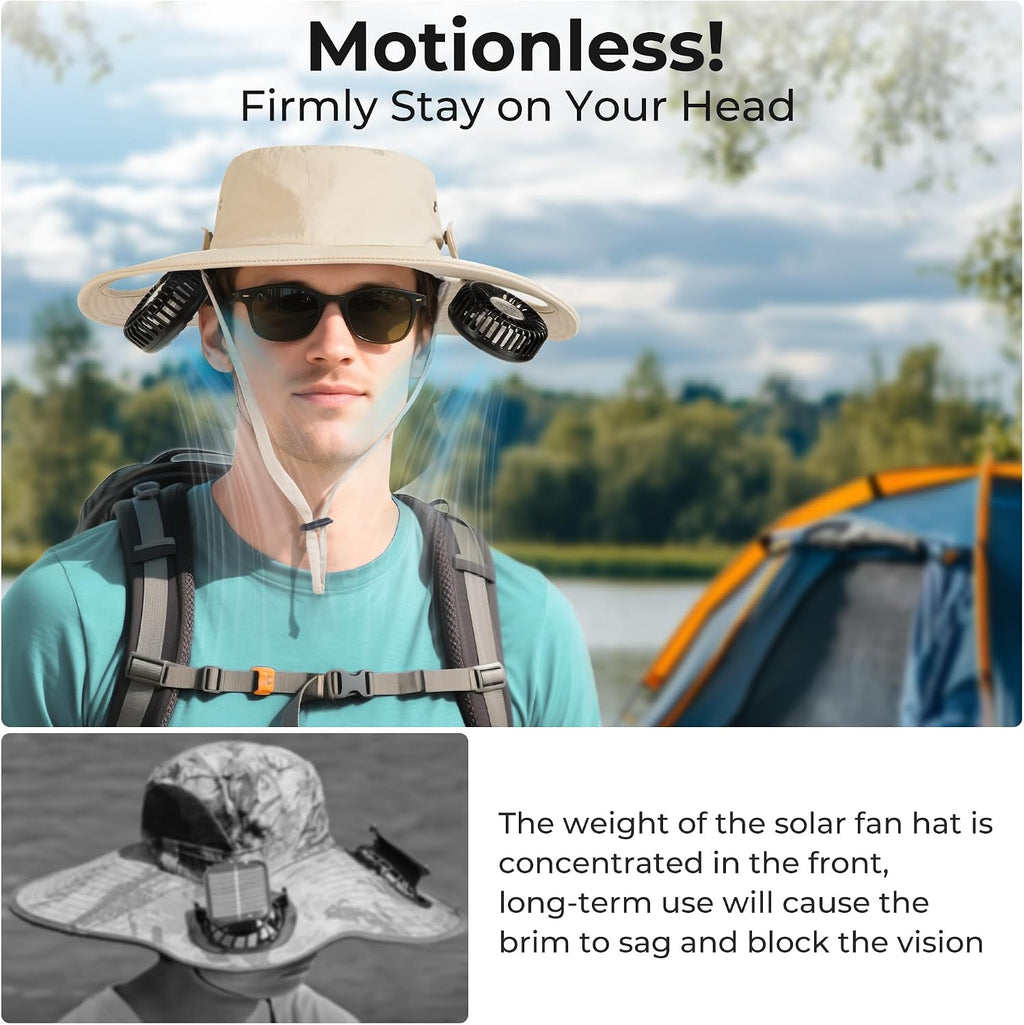 AMACOOL Bucket Hat Fan, Gifts for Him Father Dad Husband, Fishing Essentials for Women Men Camping Hiking Beach Gardening