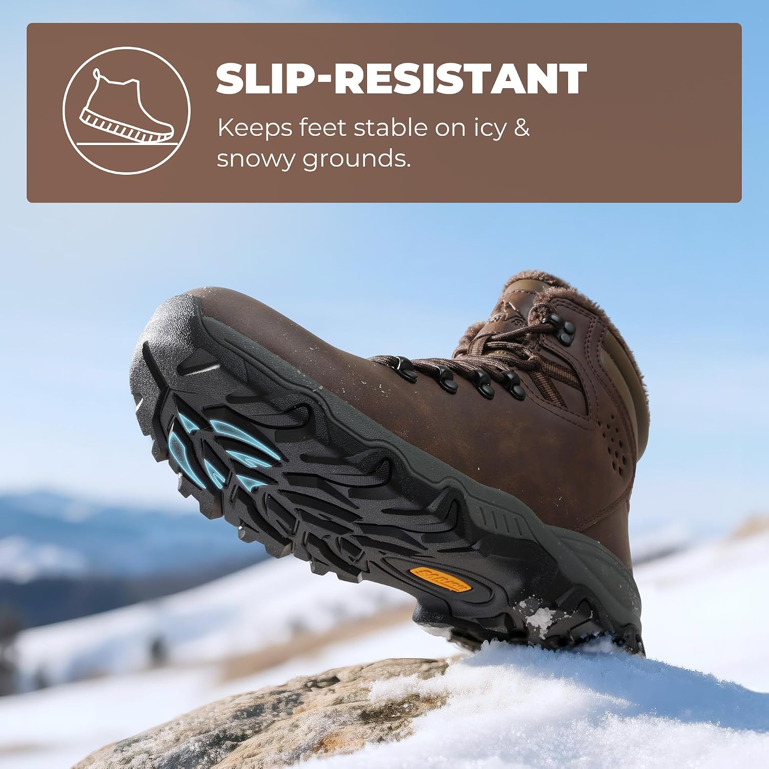 NORTIV 8 Men's Hiking Winter Insulated Snow Boots