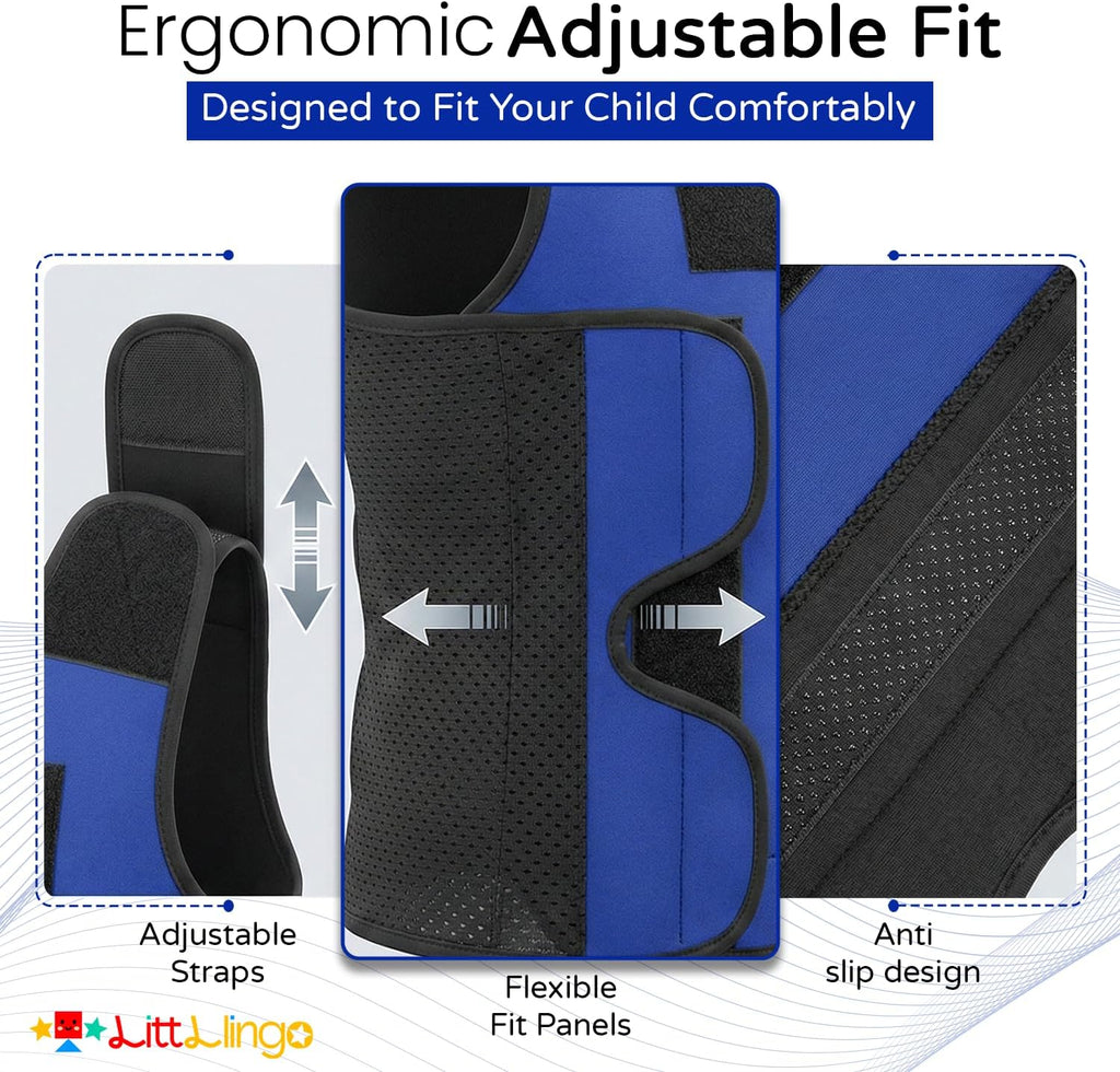 Weighted Vest for kids with Adjustable Weights, Compression Vest for Kids & Toddlers, Removable Metal Beads, Breathable Mesh and 6 Pockets