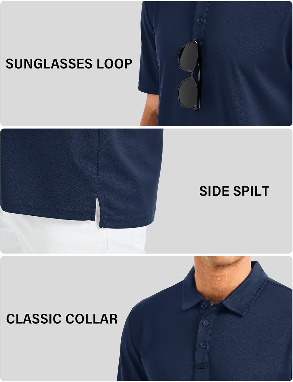 MAGCOMSEN Men's Polo Shirts Short Sleeve Golf Quick Dry Collared Moisture Wicking Athletic Performance Polos