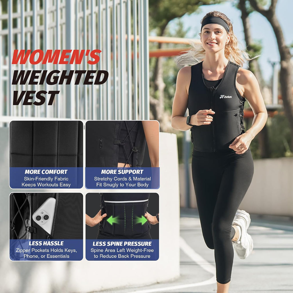 Zelus Weighted Vest for Women Men, Adjustable Z-Fit Slim Weight Vest 1-15lb