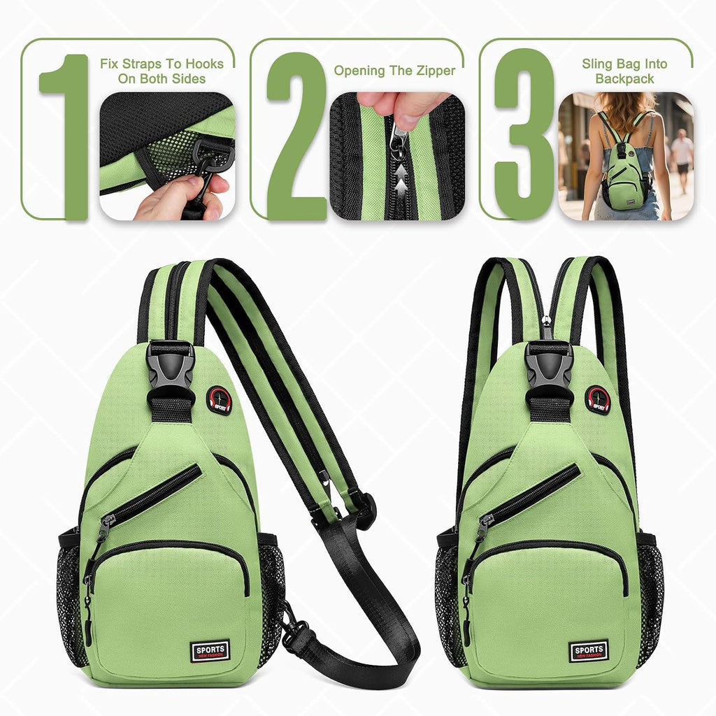 Small Sling Bag with Coin Pocket Fits for 7.9" Tablet, Green