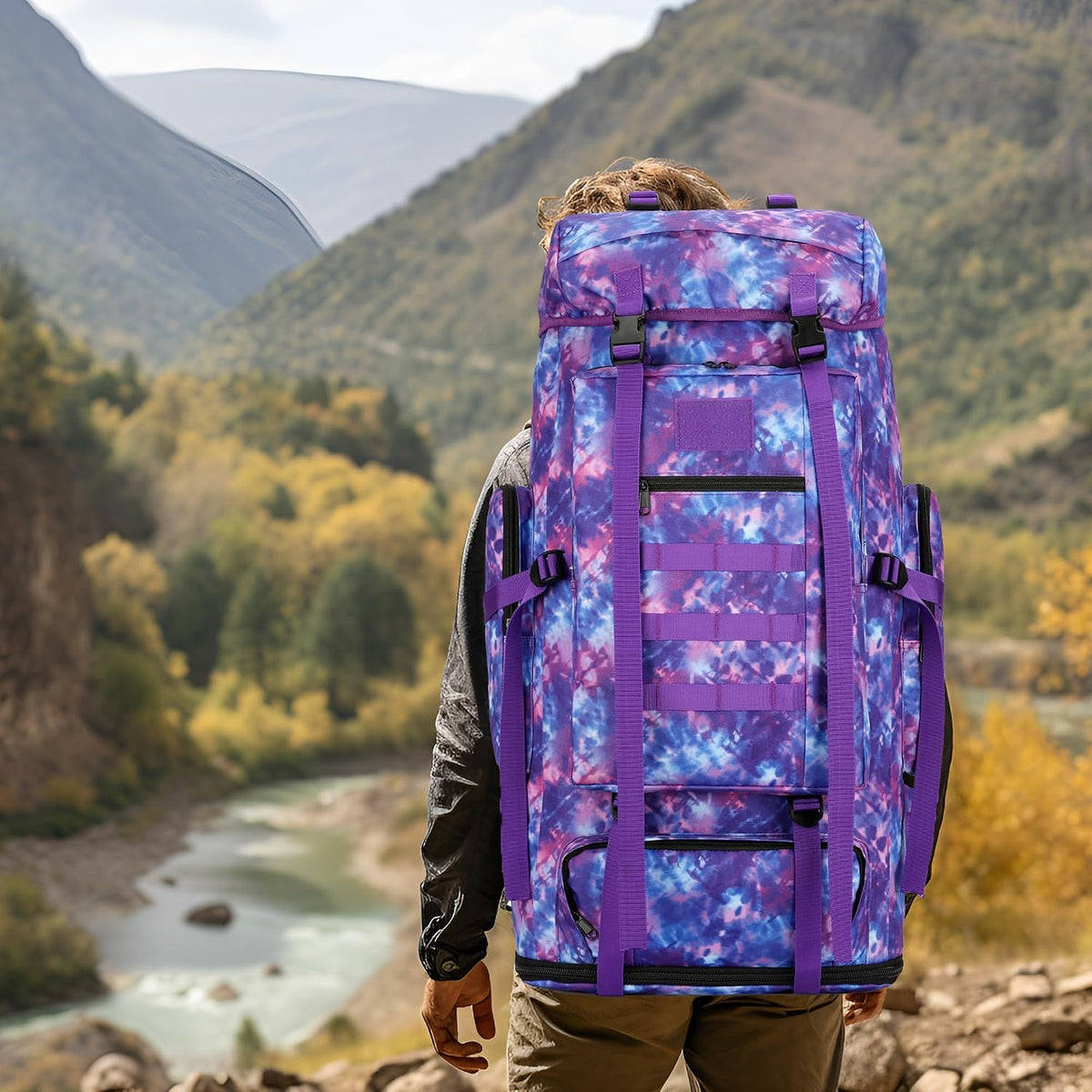 Hiking Backpack for Men 70L/100L Camping Backpack Military Rucksack Molle 3 Days Assault Pack for Climbing