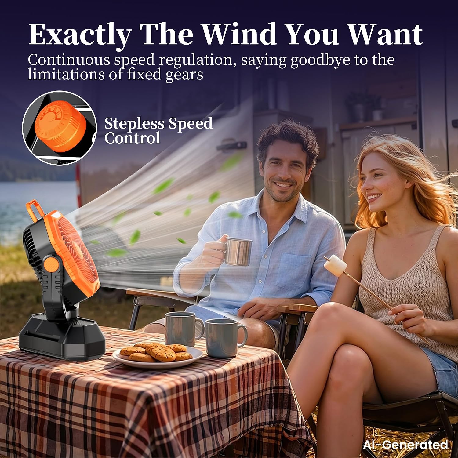 AJVV Camping Fan with Light, Remote and Oscillation, Battery Powered Hanging Tent Fan, Rechargeable Portable for Camp, Outdoor, Emergencies, Fishing, RV Travel, Jobsite