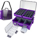 RUNCL Upgraded Large Capacity Waterproof Floating Tackle Box with Rod Holder, Airtight Organizer with Removable Trays for Lures Hooks Baits, Durable Fishing Gear Storage Gift for Anglers